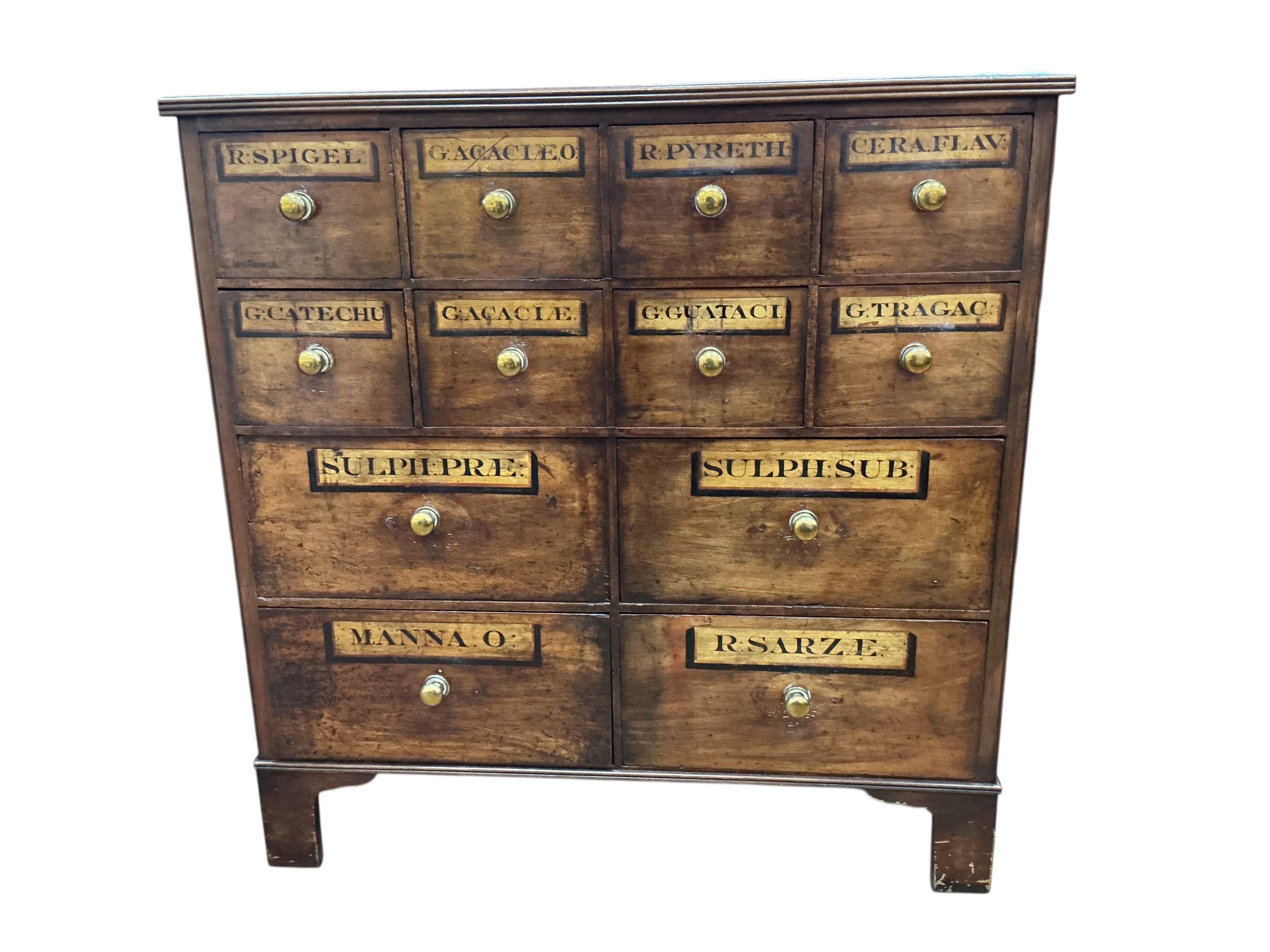 A pair of mahogany apothecary chests, width 80cm, depth 26cm, height 82cm